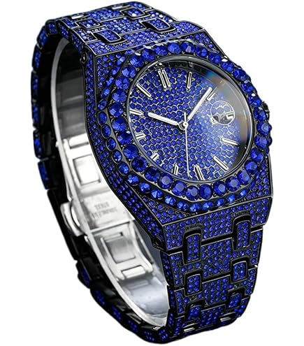 Amazon.com: ICE STAR Men's Luxury 43mm Fully Iced Out Octagon